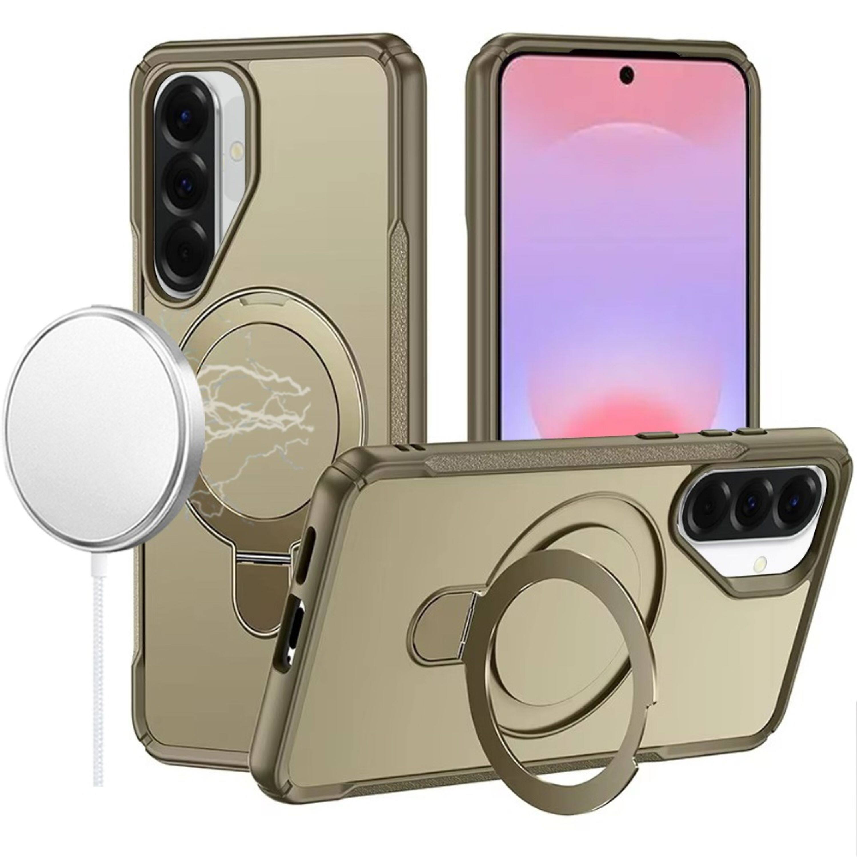 Kitcheniva - Heavy-Duty Shockproof Case With Metal Stand And Tempered Glass for Samsung Galaxy A37 - Khaki price history on PriceWatchPro