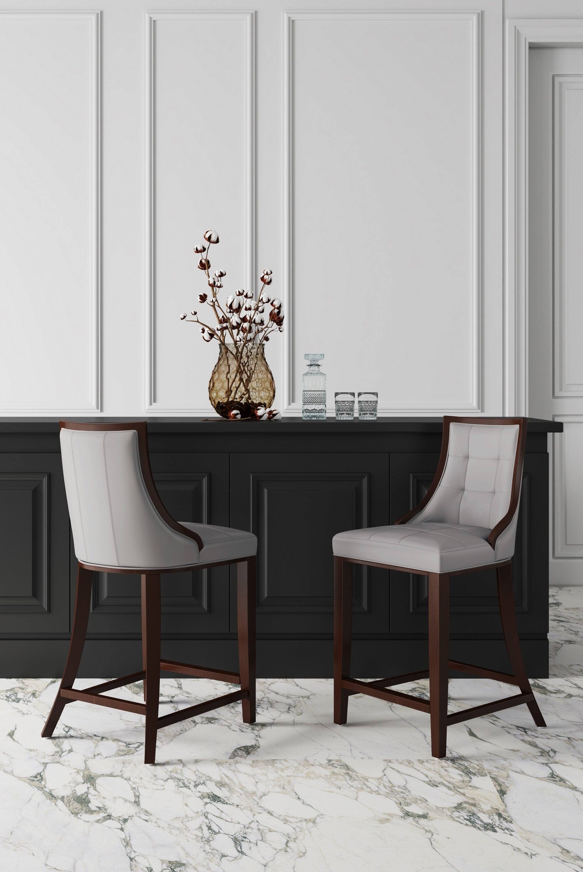 Manhattan Comfort Fifth Avenue Traditional Wood Upholstered Counter ...