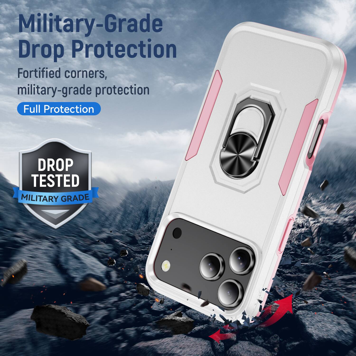 Dteck for Apple iPhone 18 Pro Max Heavy Duty Case with Foldable Metal ...