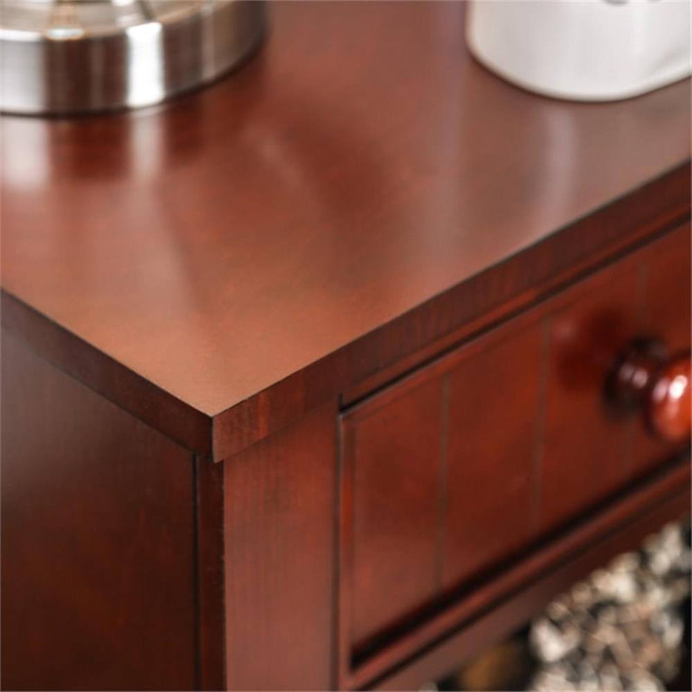 Alt View 2. Furniture of America - Dimanche Solid Wood 1-Drawer Nightstand - Cherry.