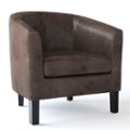 Angle Zoom. Simpli Home - Austin 30 inch Wide Tub Chair - Distressed Brown.