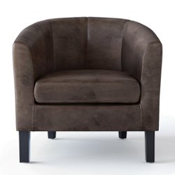 Simpli Home - Austin 30 inch Wide Tub Chair - Distressed Brown - Front_Zoom
