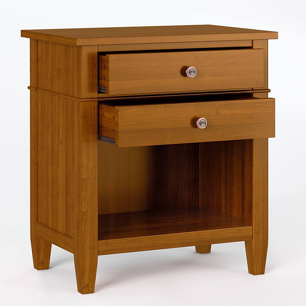 Left. Simpli Home - Night Stand, Bedside table - Light Golden Brown.