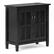 Angle. Simpli Home - Warm Shaker SOLID WOOD 32 inch Wide Transitional Low Storage Cabinet in Black - Black.