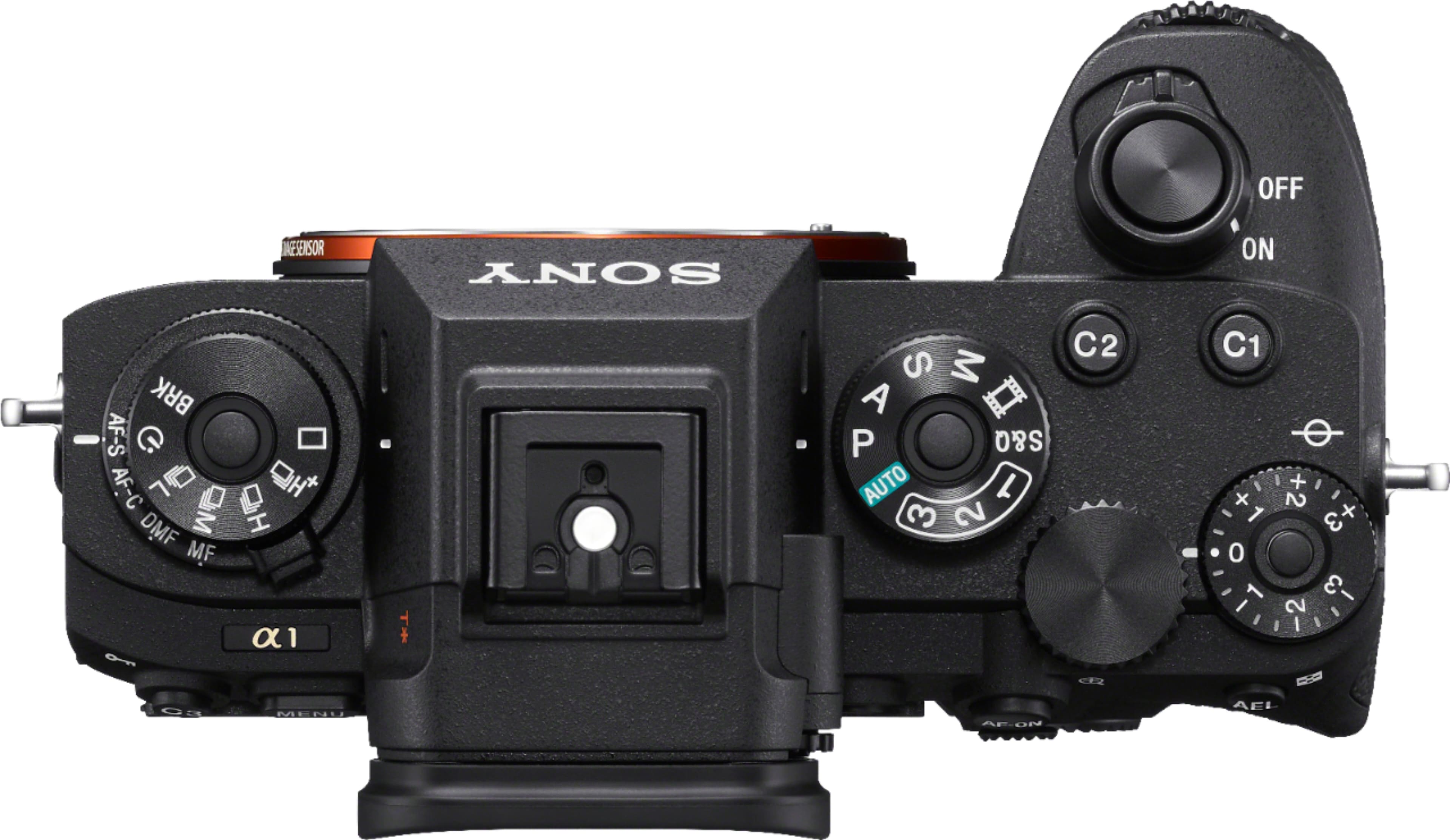 Top. Sony - Alpha 1 Full-Frame Mirrorless Camera - Body Only - Black.