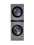 LG - 4.5 Cu. Ft. HE Smart Front Load Washer and 7.4 Cu. Ft. Electric Dryer WashTower with Steam and Built-In Intelligence - Graphite Steel