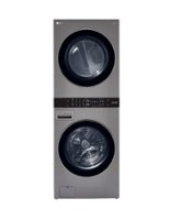 LG - 4.5 Cu.Ft. Smart Front-Load Washer and 7.4 Cu.Ft.Electric Dryer WashTower with Steam and Built-In Intelligence - Graphite steel - Front_Zoom