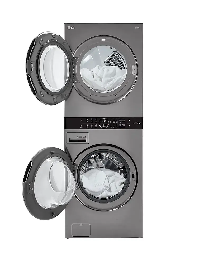 Alt View 19. LG - 4.5 Cu. Ft. HE Smart Front Load Washer and 7.4 Cu. Ft. Electric Dryer WashTower with Built-In Intelligence - Graphite Steel.
