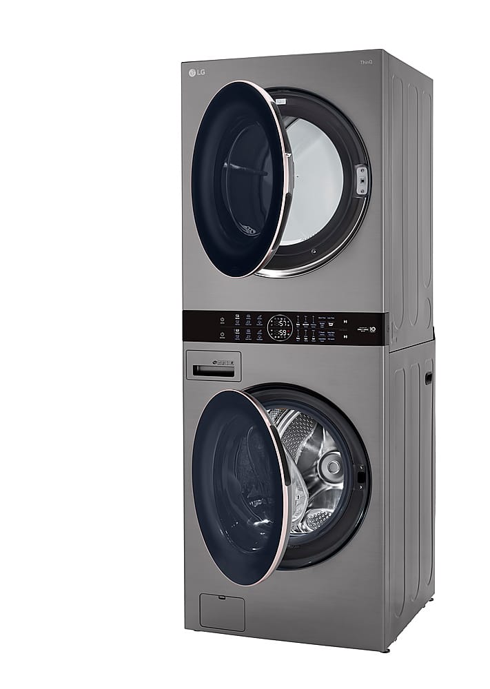 Alt View 20. LG - 4.5 Cu. Ft. HE Smart Front Load Washer and 7.4 Cu. Ft. Electric Dryer WashTower with Built-In Intelligence - Graphite Steel.