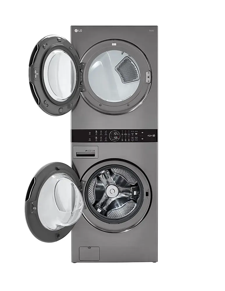 Alt View 21. LG - 4.5 Cu. Ft. HE Smart Front Load Washer and 7.4 Cu. Ft. Electric Dryer WashTower with Built-In Intelligence - Graphite Steel.