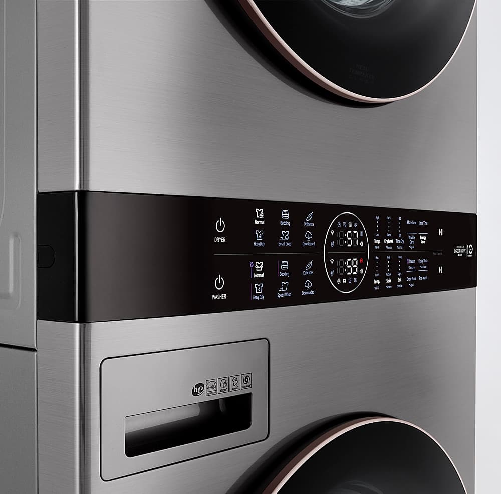 Alt View 27. LG - 4.5 Cu. Ft. HE Smart Front Load Washer and 7.4 Cu. Ft. Electric Dryer WashTower with Built-In Intelligence - Graphite Steel.