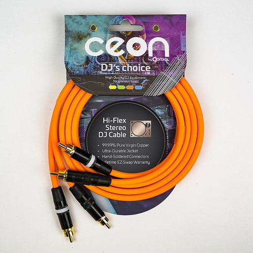 Cordial - Premium DJ Dual/Mono (Black Light) Cable - Orange