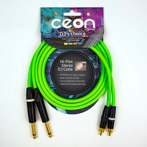 Cordial - Premium DJ Dual/Mono (Black Light) Cable - Green