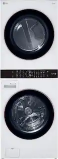 LG - 4.5 Cu. Ft. HE Smart Front Load Washer and 7.4 Cu. Ft. Electric Dryer WashTower with Steam and Built-In Intelligence - White