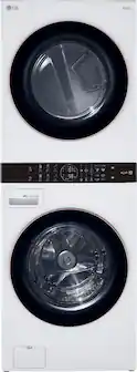 LG - 4.5 Cu. Ft. HE Smart Front Load Washer and 7.4 Cu. Ft. Electric Dryer WashTower with Steam and Built-In Intelligence - White