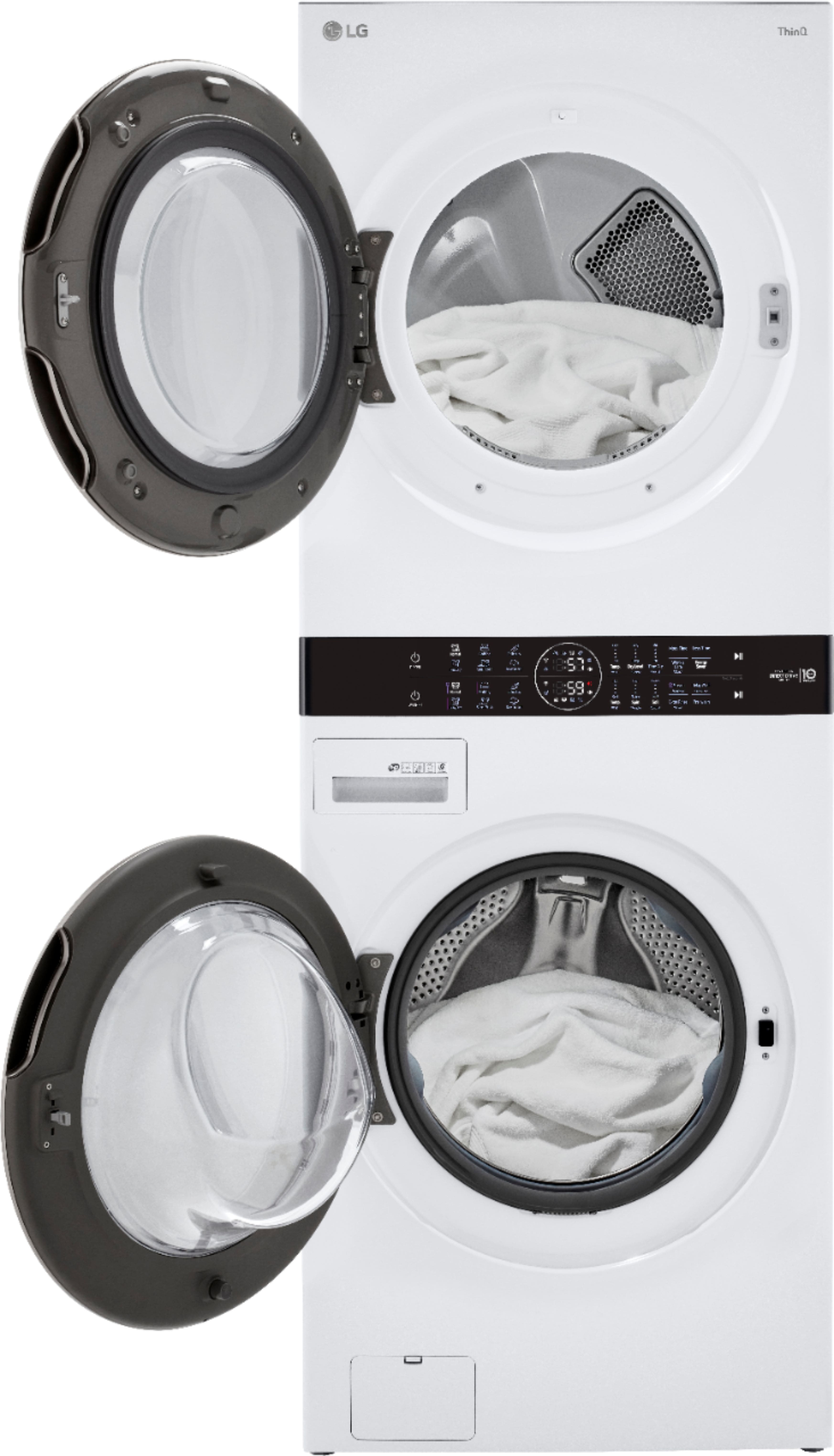 Alt View 19. LG - 4.5 Cu. Ft. HE Smart Front Load Washer and 7.4 Cu. Ft. Electric Dryer WashTower with Built-In Intelligence - White.