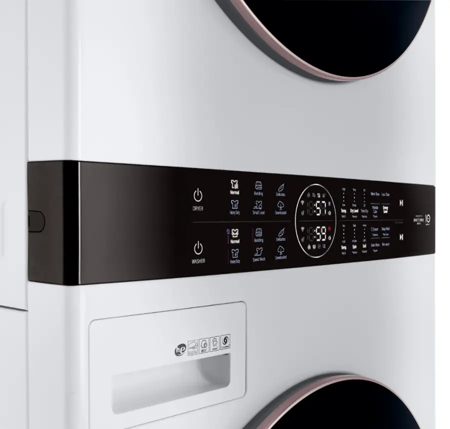 Alt View 25. LG - 4.5 Cu. Ft. HE Smart Front Load Washer and 7.4 Cu. Ft. Electric Dryer WashTower with Built-In Intelligence - White.