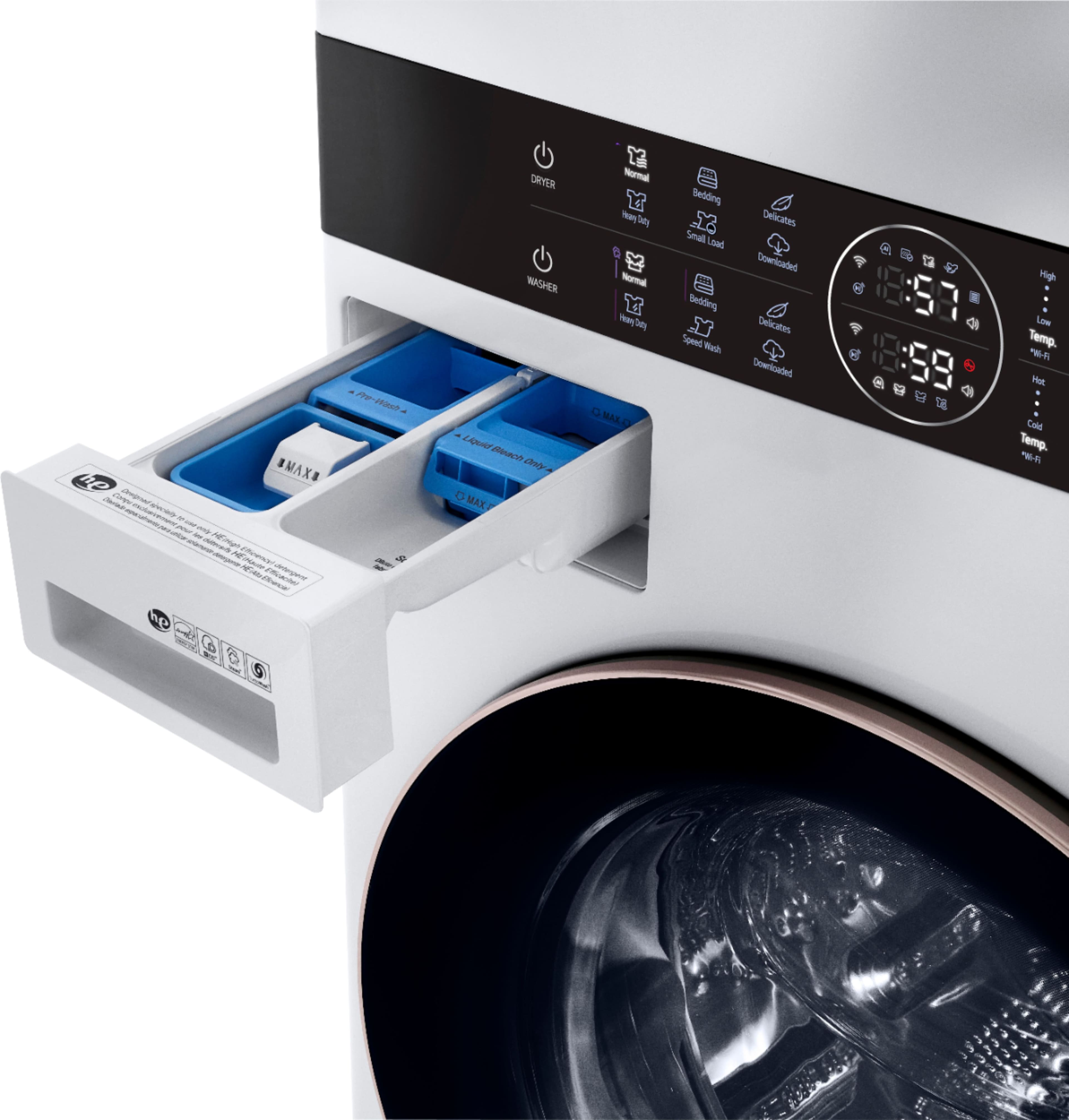 Alt View 27. LG - 4.5 Cu. Ft. HE Smart Front Load Washer and 7.4 Cu. Ft. Electric Dryer WashTower with Built-In Intelligence - White.