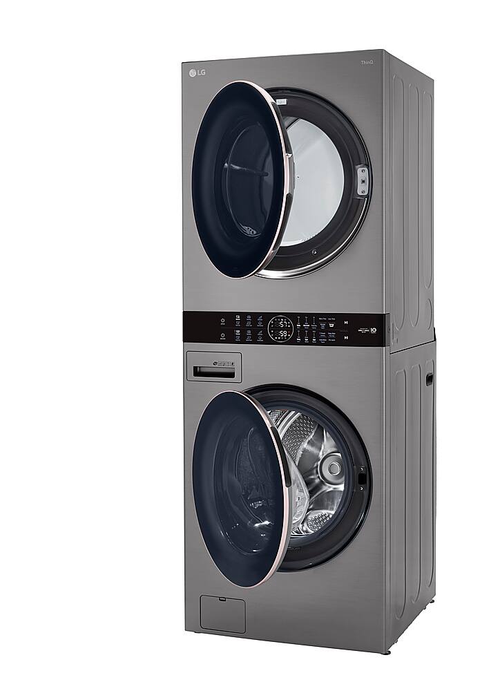 Alt View 18. LG - 4.5 Cu. Ft. HE Smart Front Load Washer and 7.4 Cu. Ft. Gas Dryer WashTower with Built-In Intelligence - Graphite Steel.