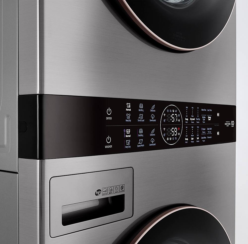 Alt View 23. LG - 4.5 Cu. Ft. HE Smart Front Load Washer and 7.4 Cu. Ft. Gas Dryer WashTower with Built-In Intelligence - Graphite Steel.