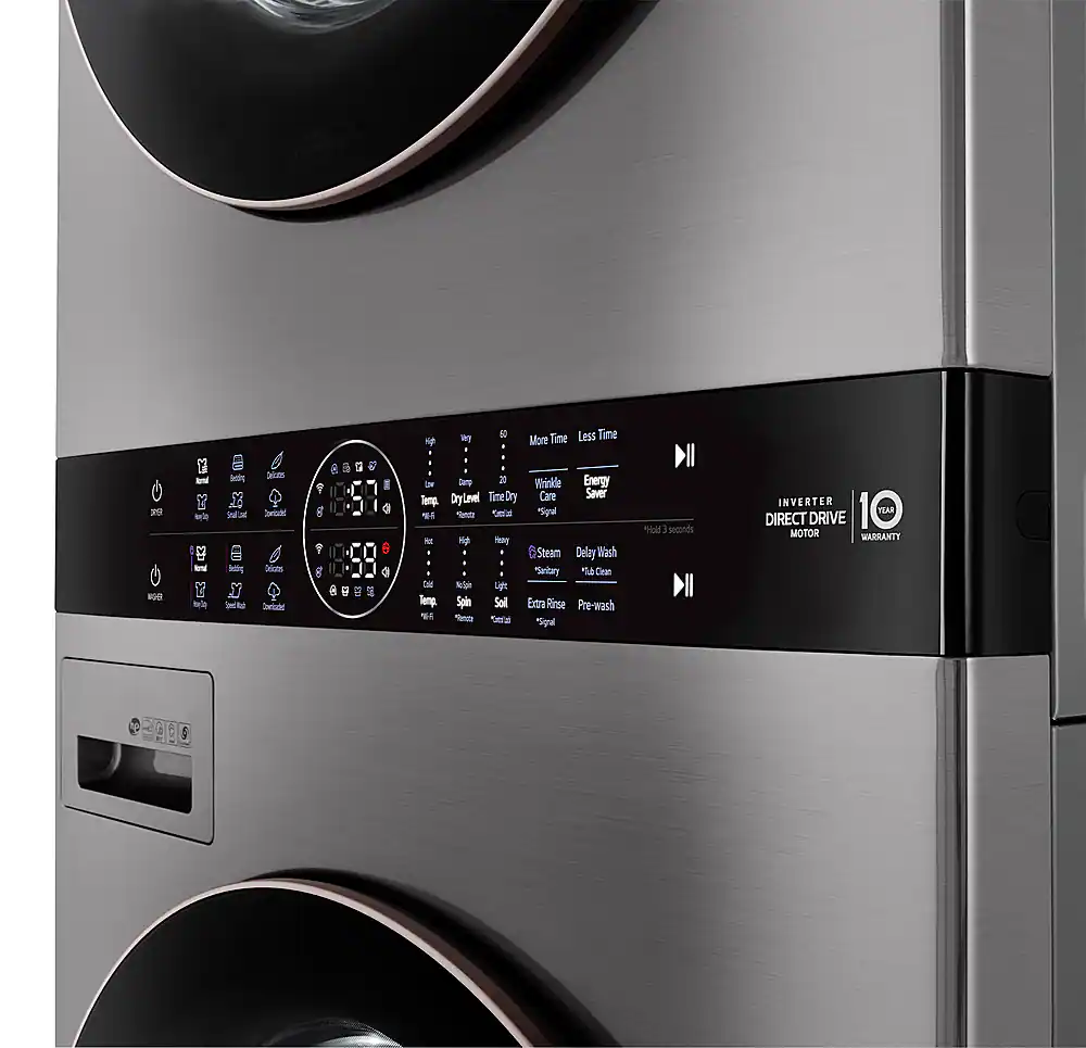 Alt View 24. LG - 4.5 Cu. Ft. HE Smart Front Load Washer and 7.4 Cu. Ft. Gas Dryer WashTower with Built-In Intelligence - Graphite Steel.