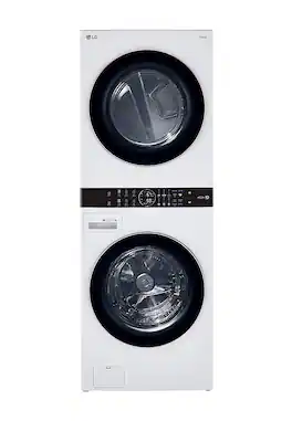 LG - 4.5 Cu. Ft. HE Smart Front Load Washer and 7.4 Cu. Ft. Gas Dryer WashTower with Steam and Built-In Intelligence - White