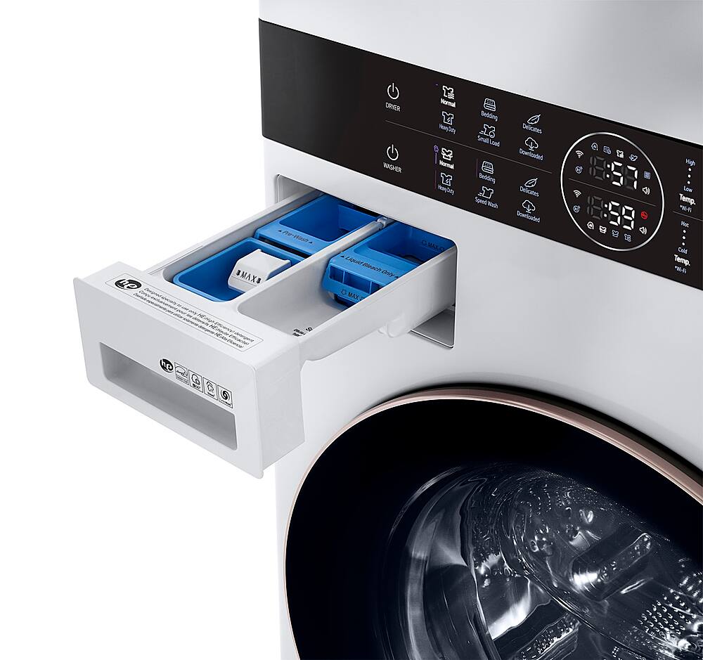 Alt View 15. LG - 4.5 Cu. Ft. HE Smart Front Load Washer and 7.4 Cu. Ft. Gas Dryer WashTower with Built-In Intelligence - White.