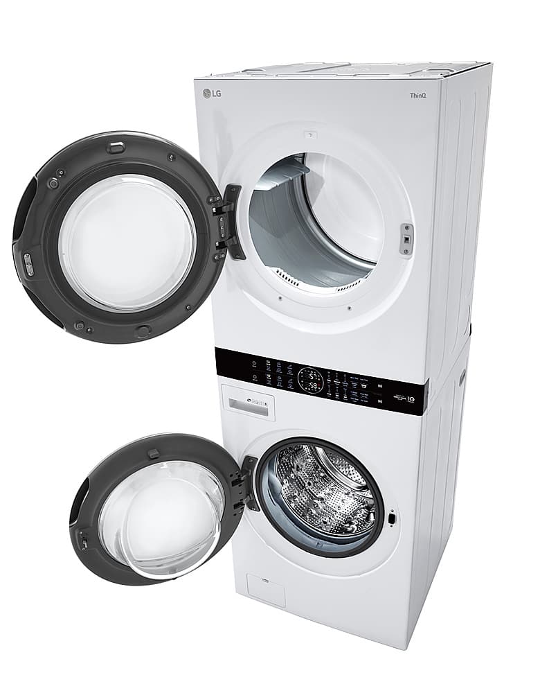 Alt View 25. LG - 4.5 Cu. Ft. HE Smart Front Load Washer and 7.4 Cu. Ft. Gas Dryer WashTower with Built-In Intelligence - White.