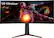 Front. LG - UltraGear 34” IPS Curved 1-ms G-SYNC Ultimate Monitor with HDR (HDMI, DisplayPort, USB) - Black.