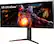 Left. LG - UltraGear 34” IPS Curved 1-ms G-SYNC Ultimate Monitor with HDR (HDMI, DisplayPort, USB) - Black.