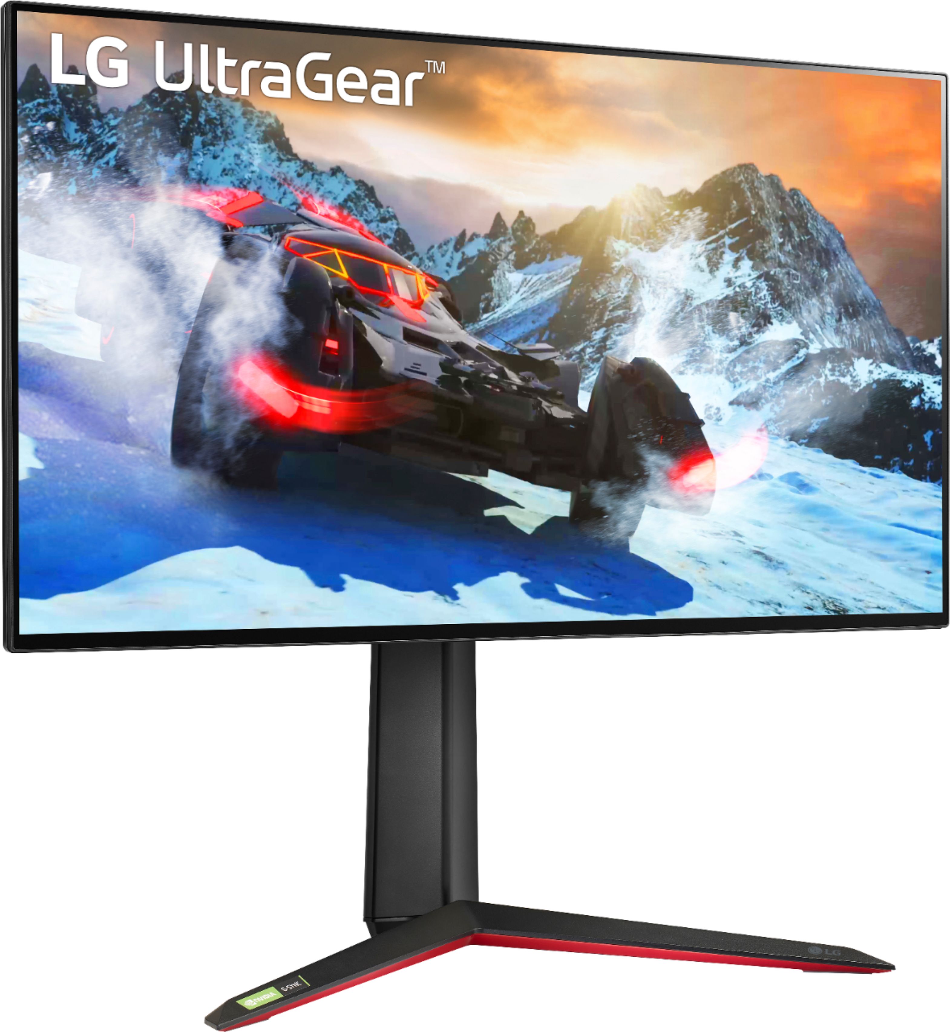 Angle View: LG - UltraGear 27" IPS UHD 1-ms FreeSync and G-SYNC Compatible Monitor - Black