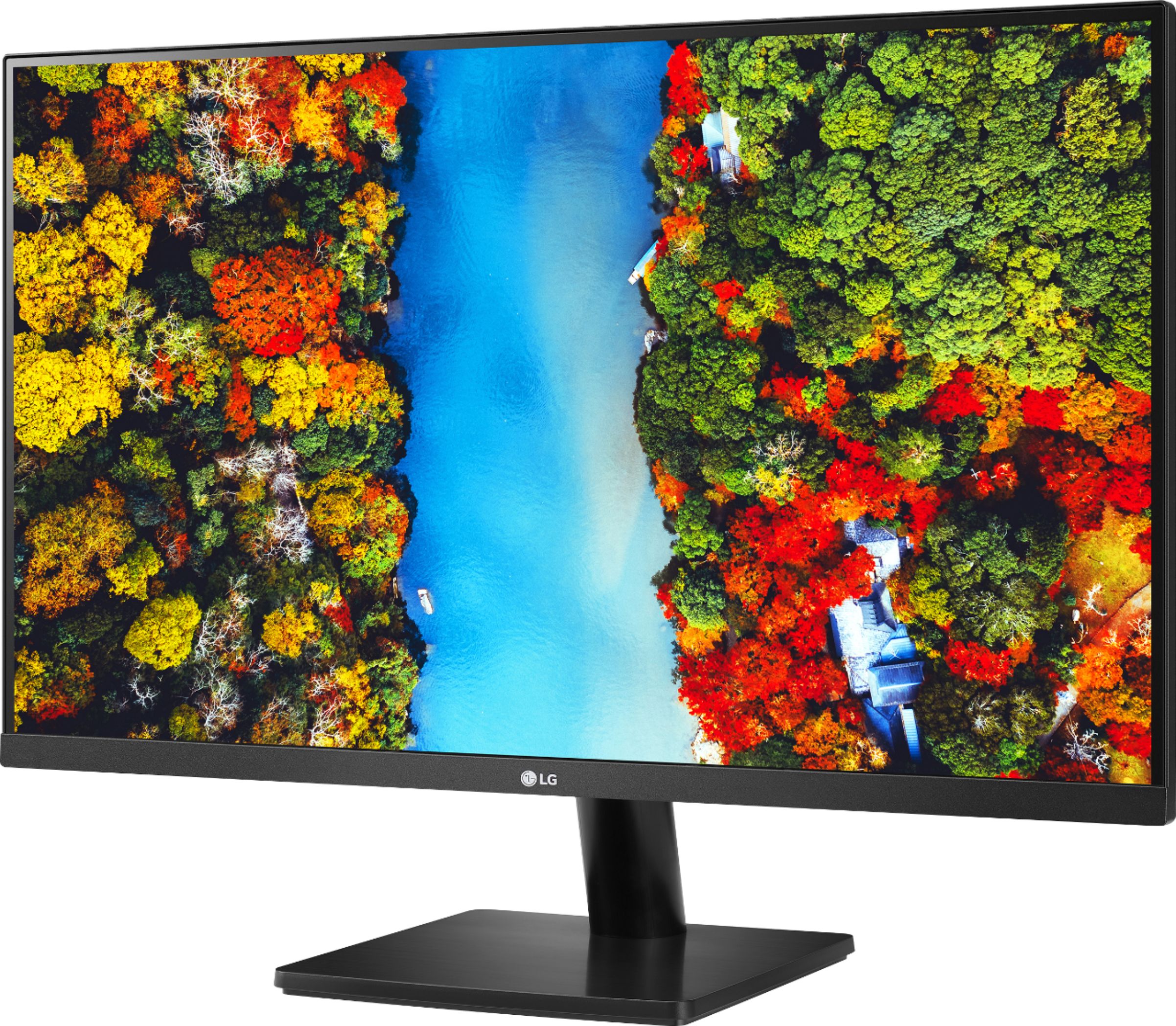 Left View: LG - 27" Full HD IPS Monitor with AMD FreeSync and a 3-Side Virtually Borderless Design - Black