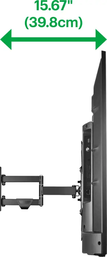 Best Buy essentials™ - Full Motion TV Wall Mount for Most 19–50" TVs - Black
