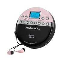 Studebaker - Joggable Personal CD Player with Wireless FM Transmission and FM PLL Radio - Pink/Black - Front_Zoom