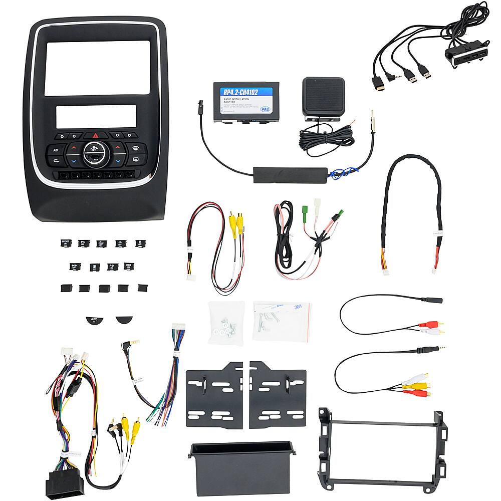 Front. PAC - Integrated Radio Replacement Dash Kit with Climate and Steering Wheel Controls for Select Dodge Durango Vehicles - Black.