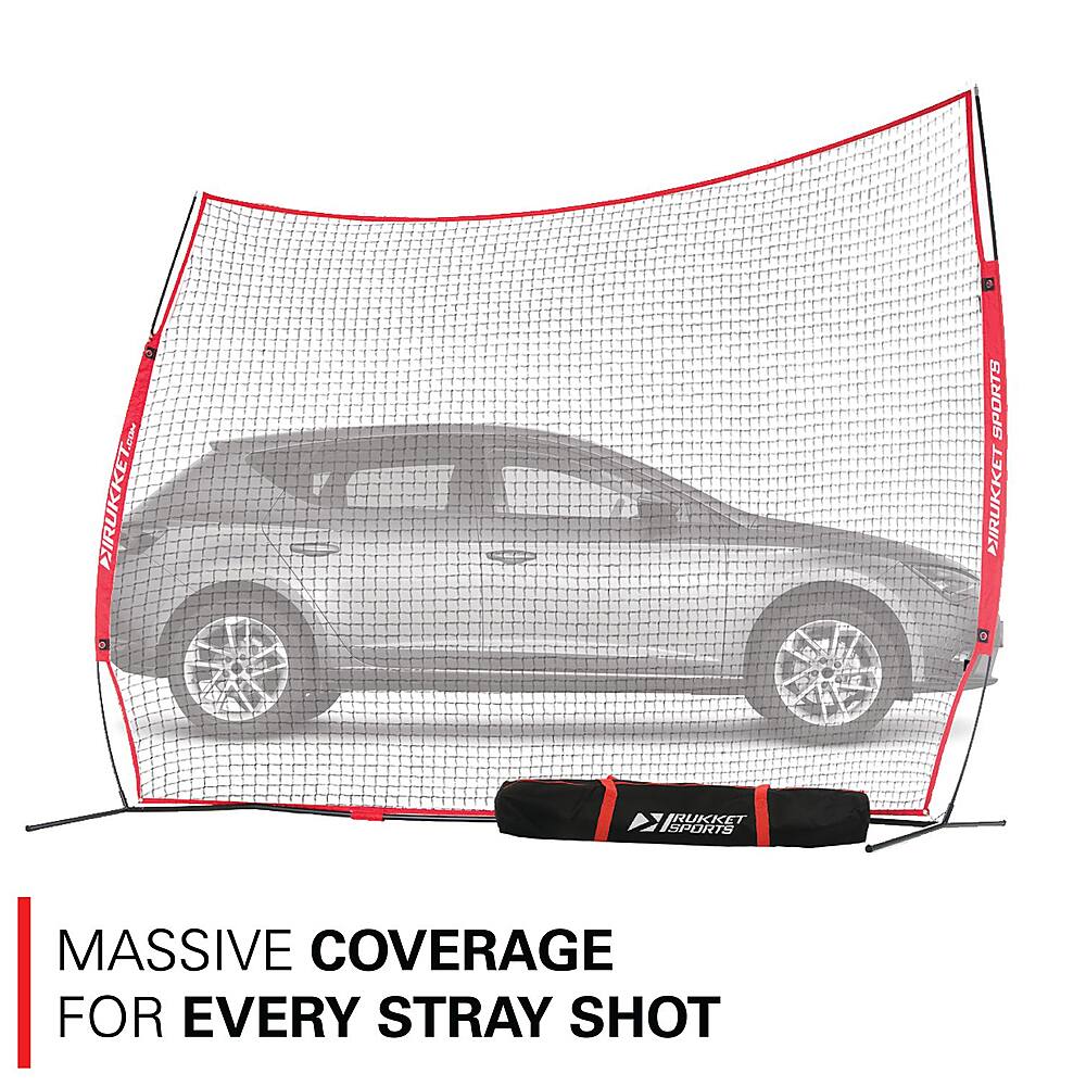 Left View: GoSports - Portable Pop Up 6 foot Soccer Goals with Set of 2 Nets, Cones and Case - Red