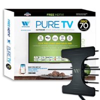 Winegard - PureTV Pro 70 - Smart Outdoor Amplified HDTV Antenna + Integrated Channel Finder - Black - Front_Zoom