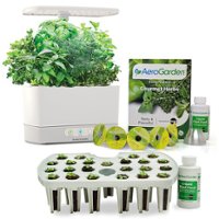 AeroGarden - Harvest – Seed Starter Indoor Garden bundle - Easy Setup – 6 Gourmet Herb pods included - White - Front_Zoom