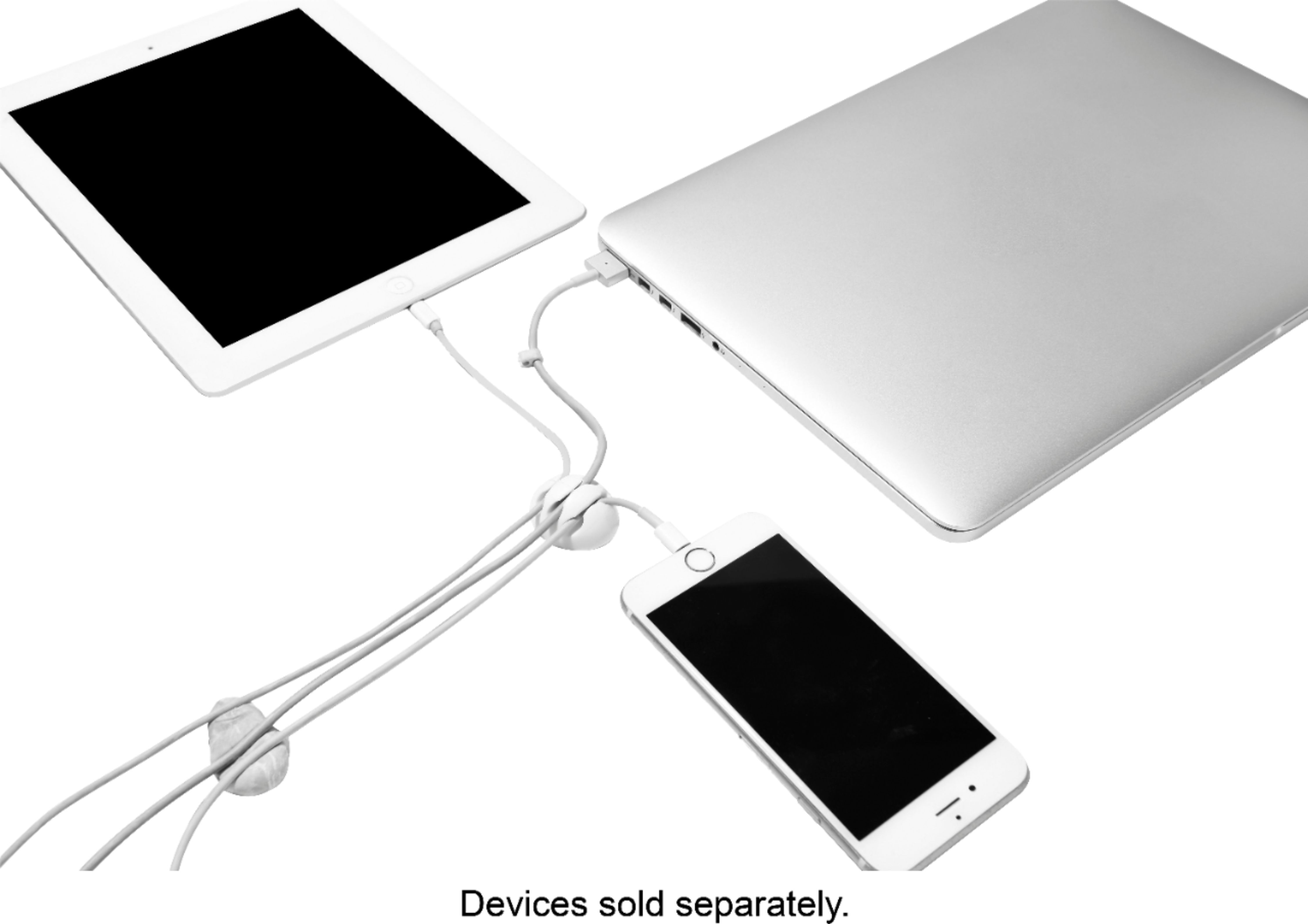 Left View: SaharaCase - USB Cable Holder Organizer (4-Pack) - Black