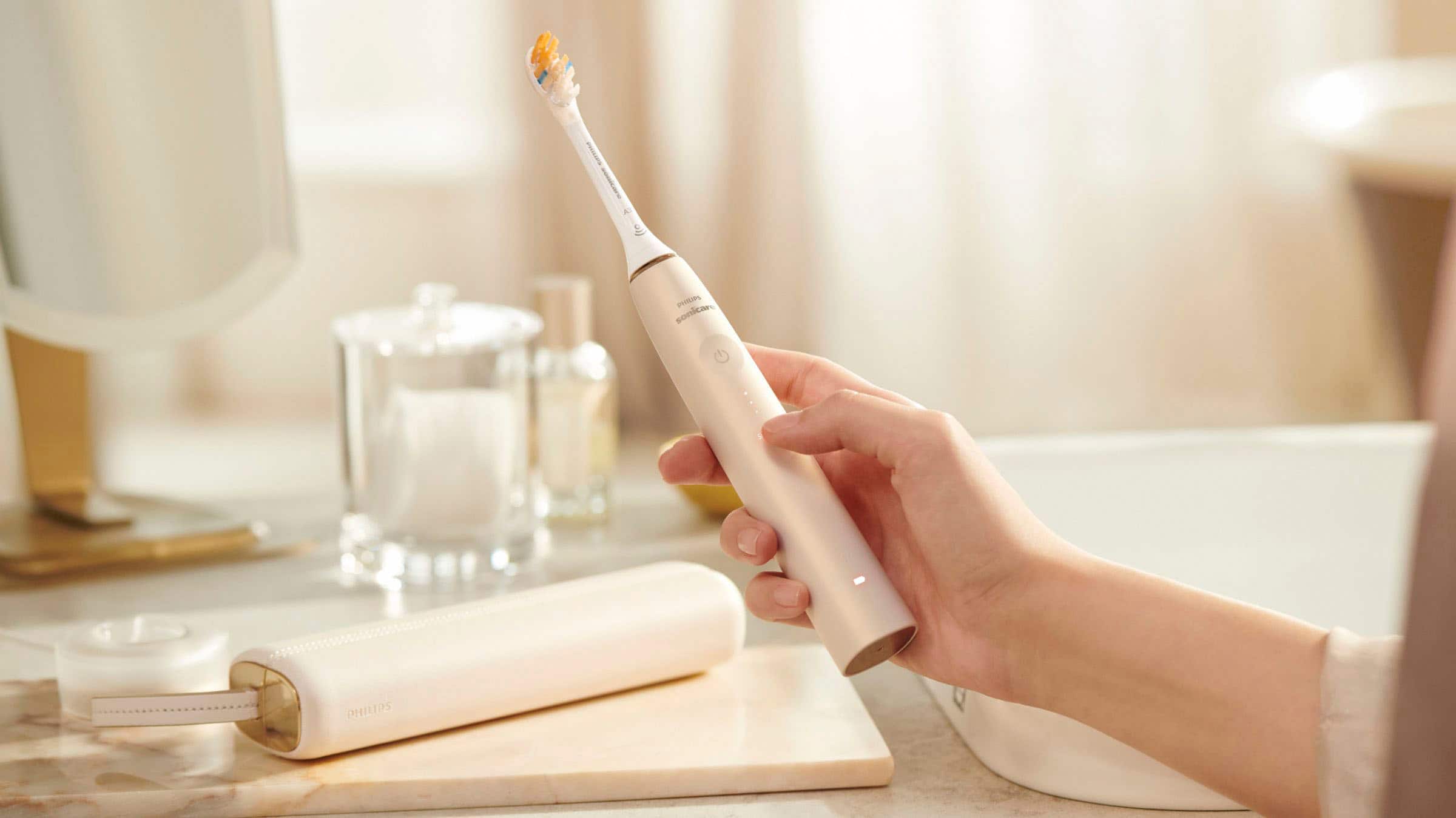 Alt View 13. Philips Sonicare - 9900 Prestige Rechargeable Electric Toothbrush with SenseIQ - Champagne.