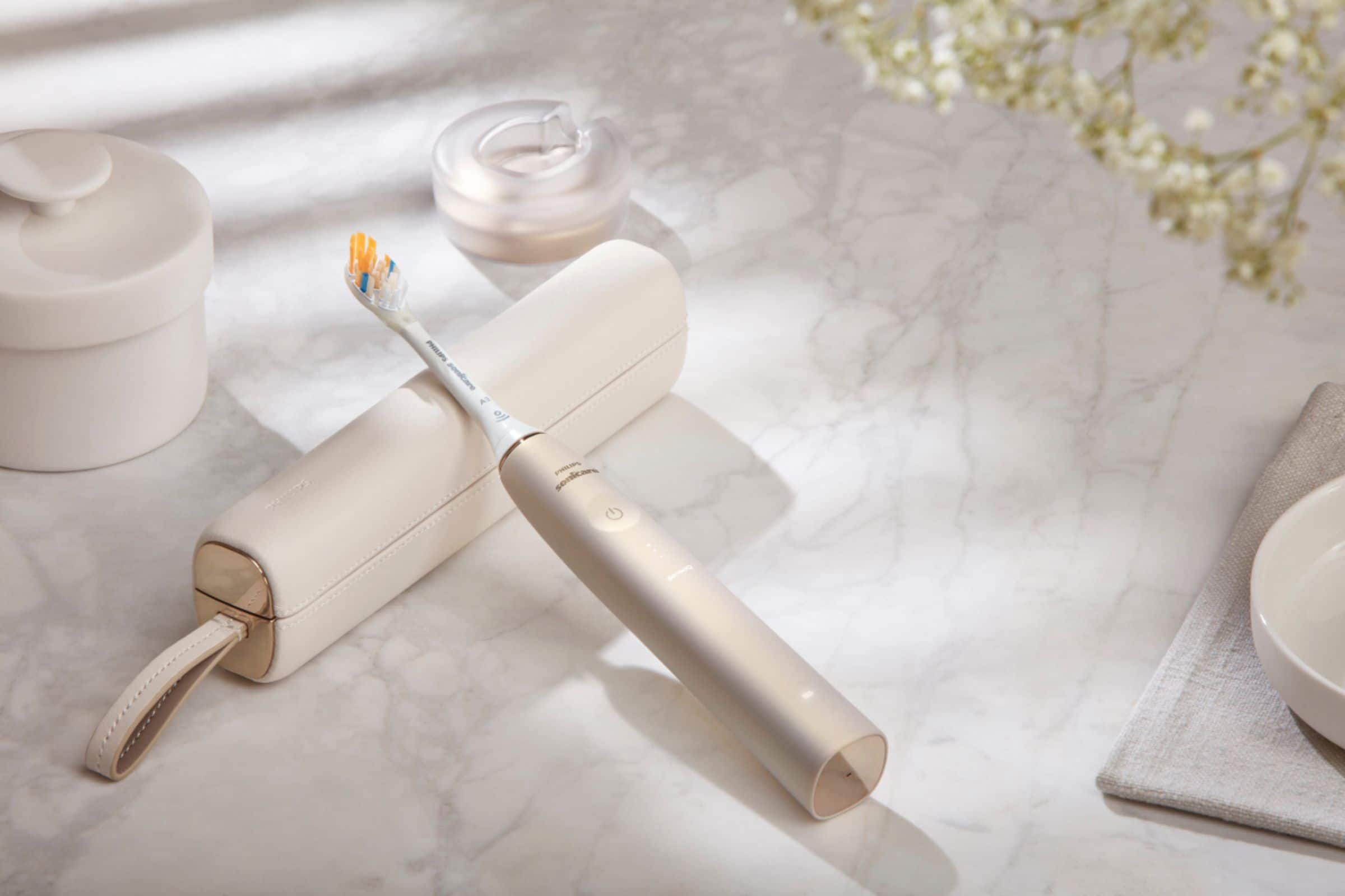 Alt View 14. Philips Sonicare - 9900 Prestige Rechargeable Electric Toothbrush with SenseIQ - Champagne.