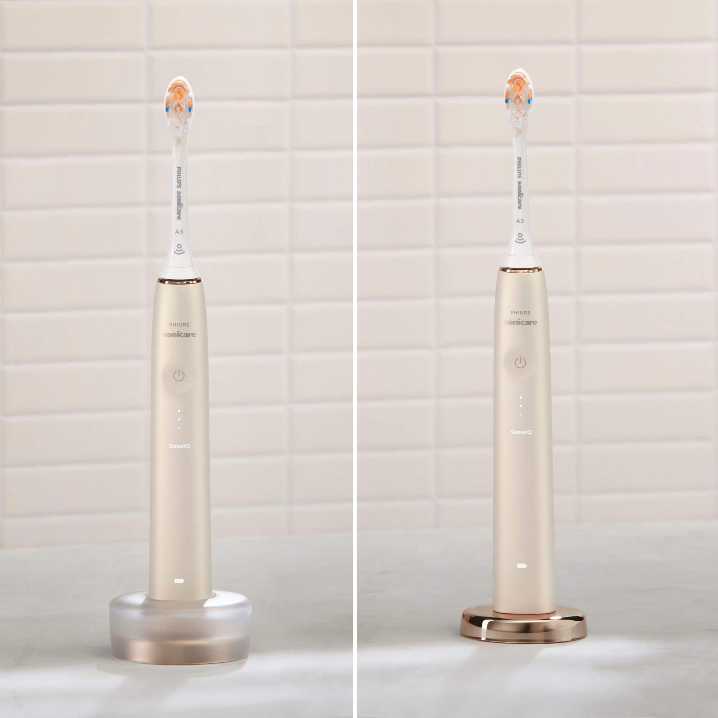 Alt View 22. Philips Sonicare - 9900 Prestige Rechargeable Electric Toothbrush with SenseIQ - Champagne.