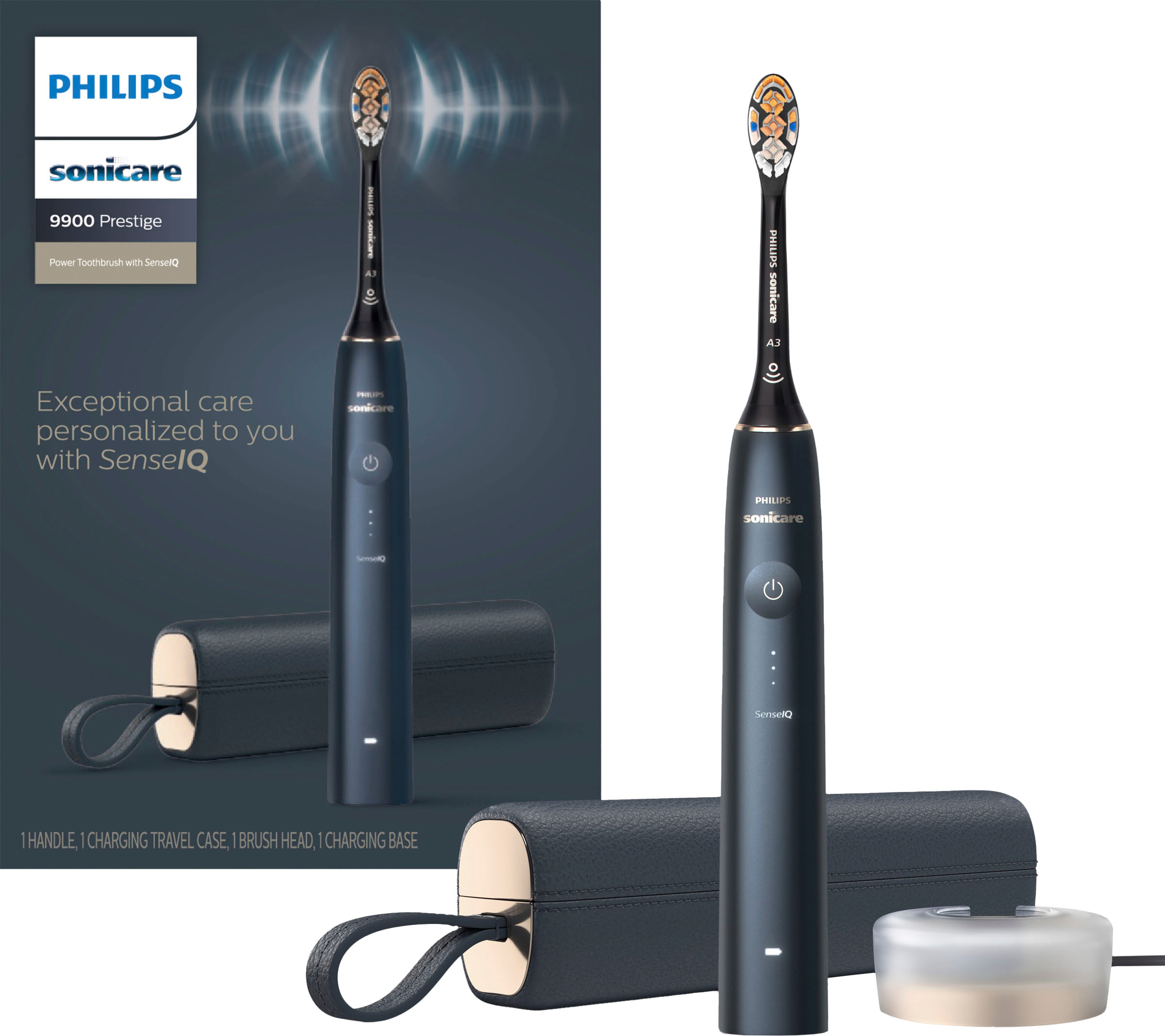 Aja Schijnen nemen Philips Sonicare 9900 Prestige Rechargeable Electric Toothbrush with  SenseIQ Midnight HX9990/12 - Best Buy