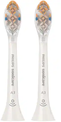 Angle. Philips Sonicare - Premium All-in-One (A3) Replacement Toothbrush Heads, (2-pack) - White.