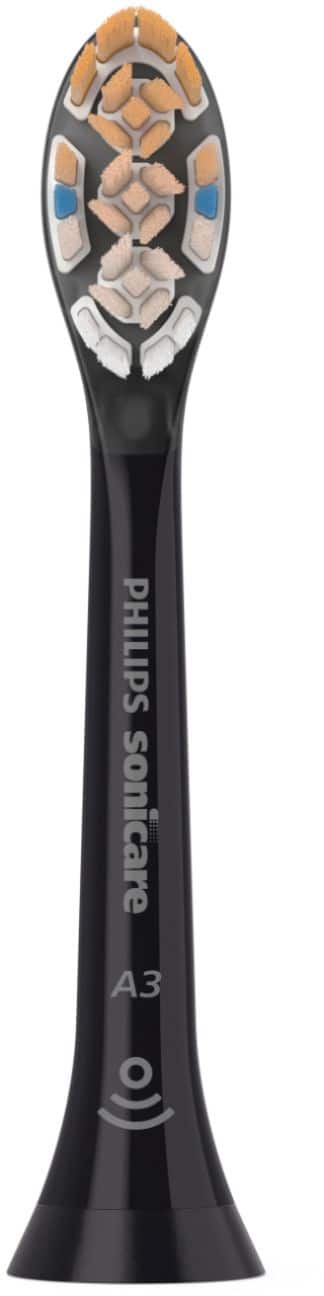Left. Philips Sonicare - Premium All-in-One (A3) Replacement Toothbrush Heads, (2-pack) - Black.