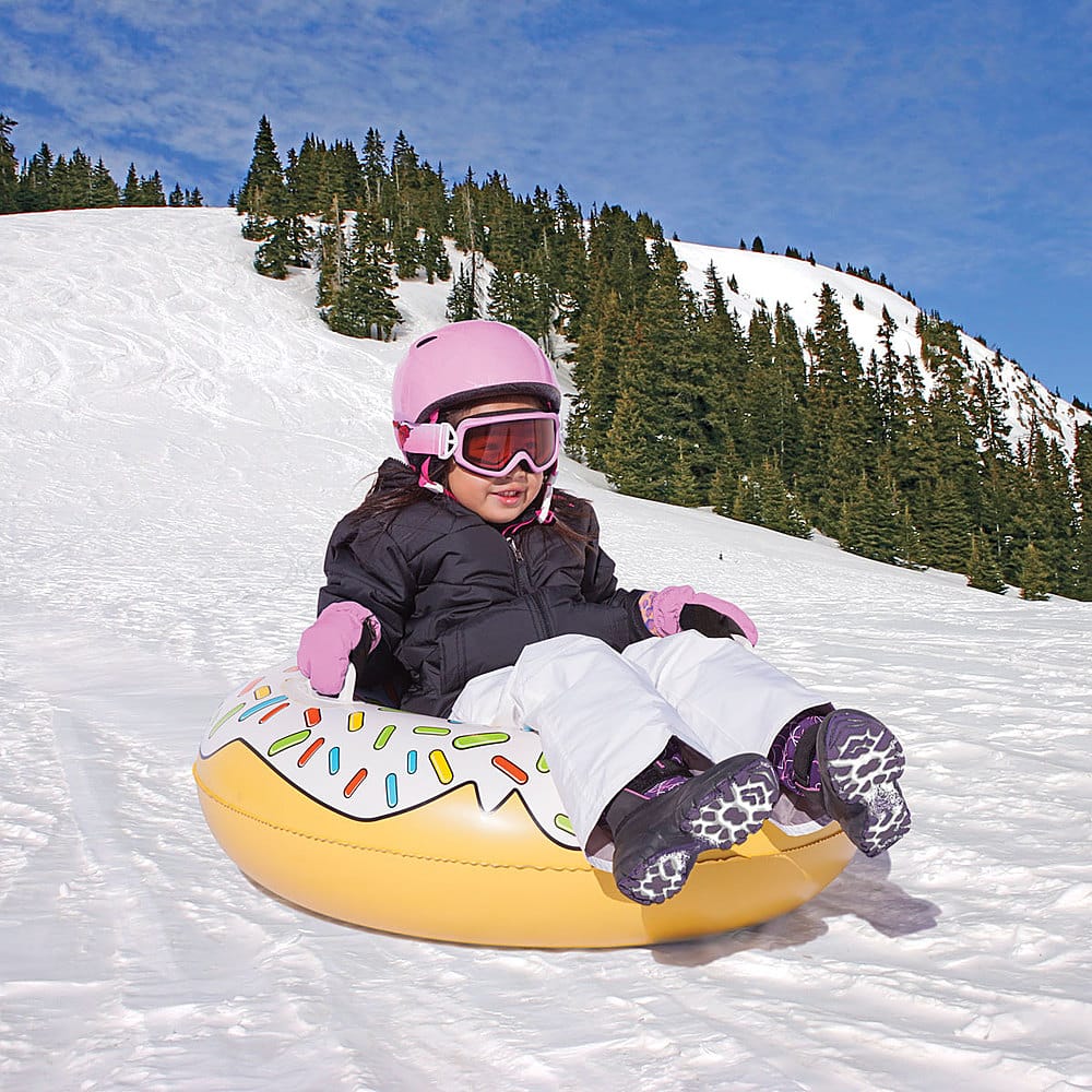 Left View: Sportsstuff Rocket Plastic Single Person Snow Sled, Red