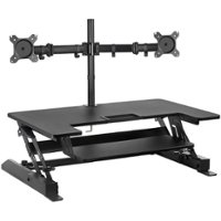 Mount-It! - Sit-Stand Desk Converter with Dual Monitor Mount - Black - Angle_Zoom