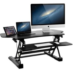 Mount-It! -  Extra-Wide Height Adjustable Standing Desk Converter - Black - Angle_Zoom