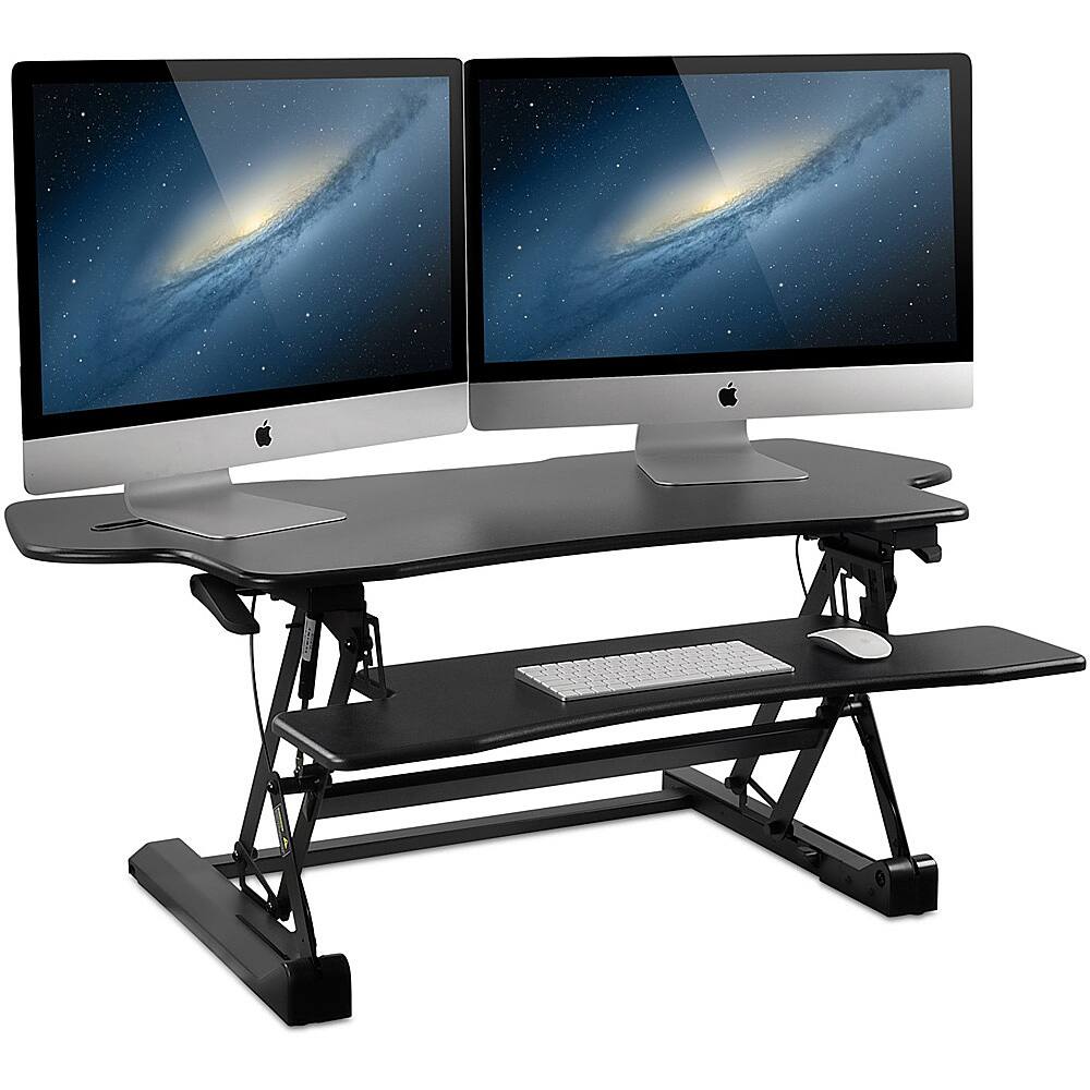 Alt View 11. Mount-It! - Extra Wide Height Adjustable Standing Desk Converter - Black.