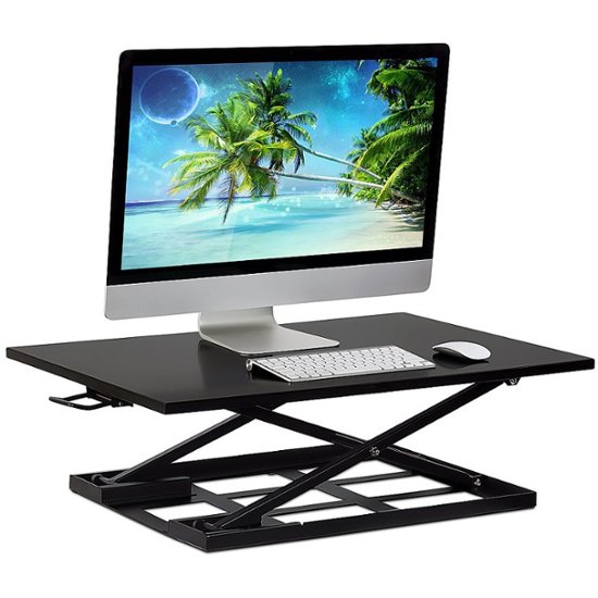Mount-It! – Height Adjustable X-Lift Standing Desk Converter – Black